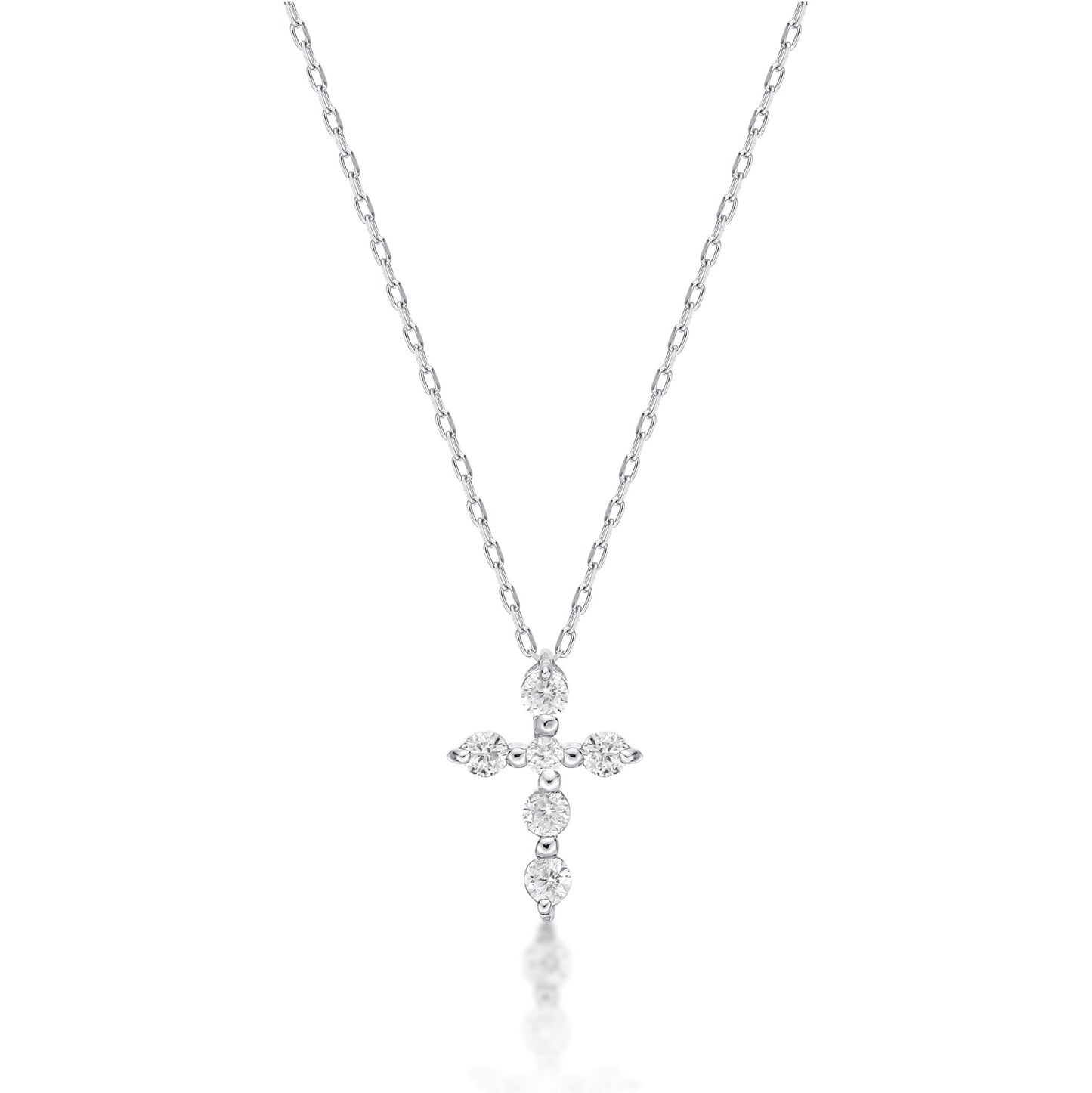 6 Dia Cross Necklace 0.1ct - JMW Jewelry Wholesale