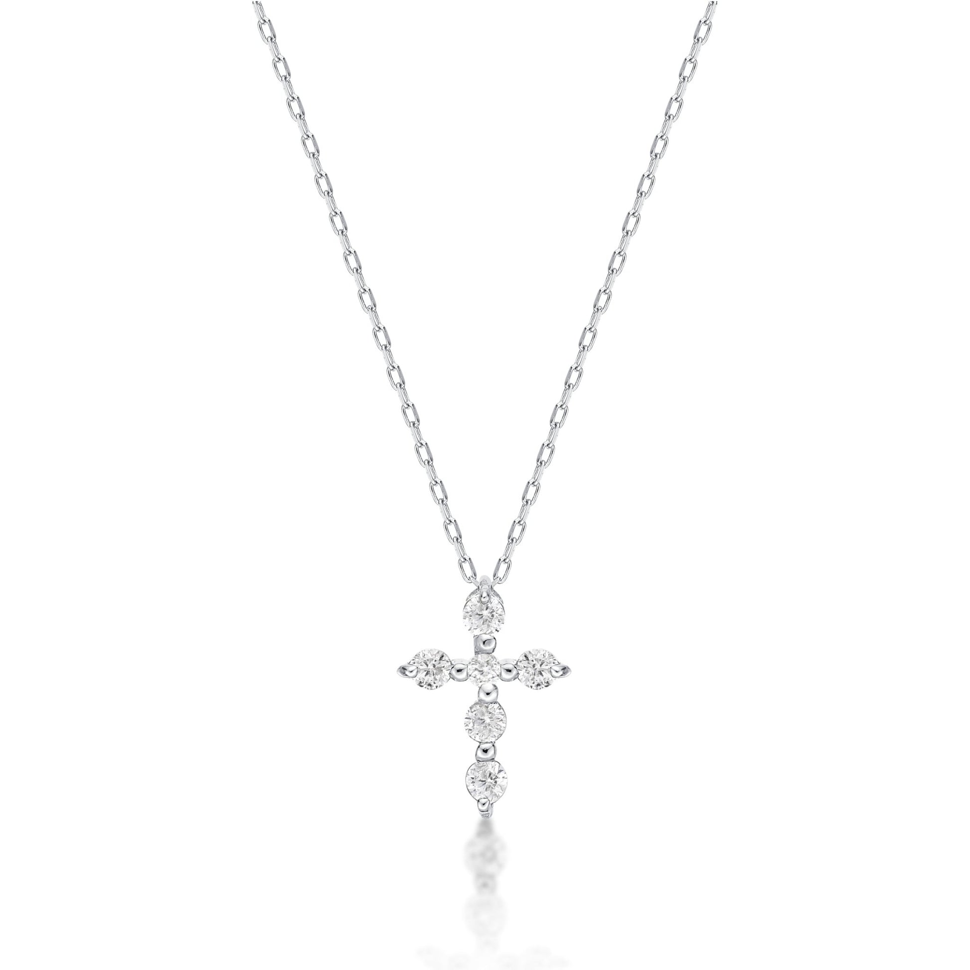 6 Dia Cross Necklace 0.1ct - JMW Jewelry Wholesale