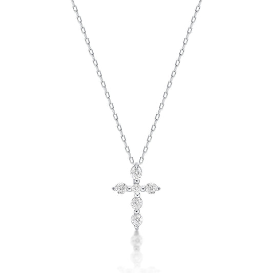 6 Dia Cross Necklace 0.1ct - JMW Jewelry Wholesale