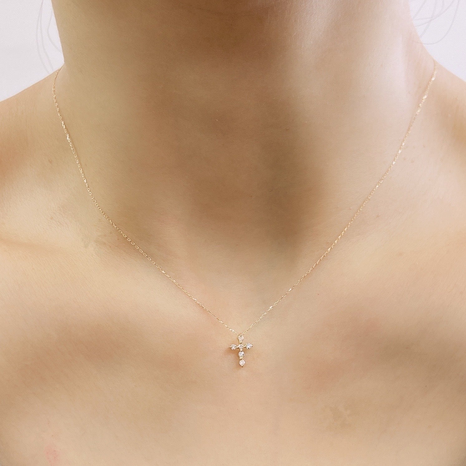 6 Dia Cross Necklace 0.1ct - JMW Jewelry Wholesale