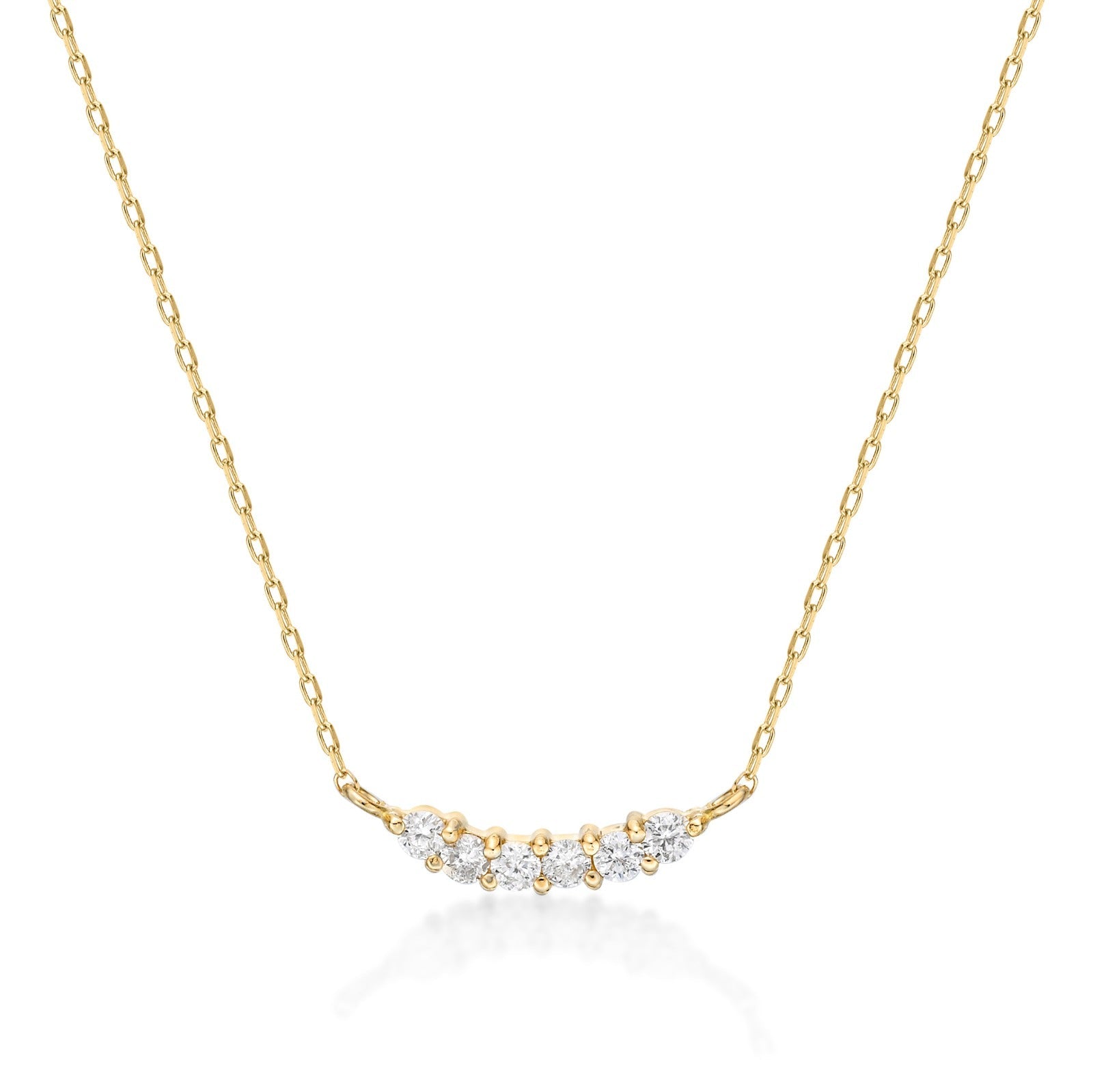 6 Dia Smile Necklace 0.1ct - JMW Jewelry Wholesale