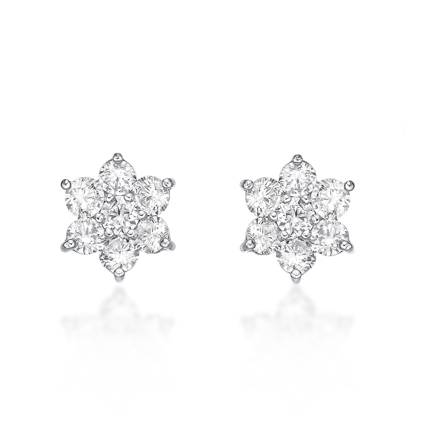 6 petals Flower Earrings 0.3ct - JMW Jewelry Wholesale