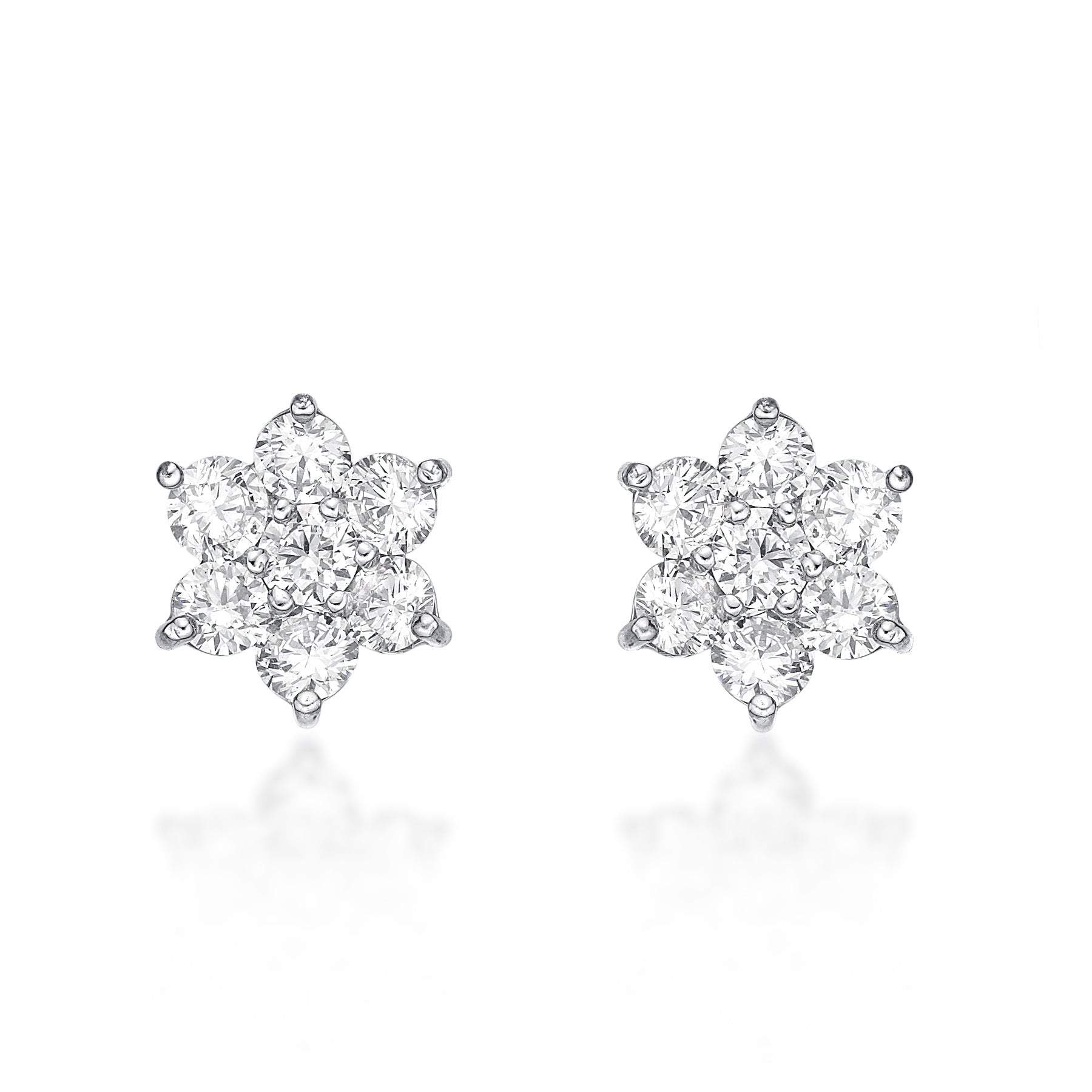 6 petals Flower Earrings 0.3ct - JMW Jewelry Wholesale
