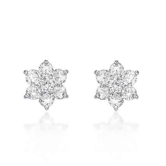 6 petals Flower Earrings 0.3ct - JMW Jewelry Wholesale