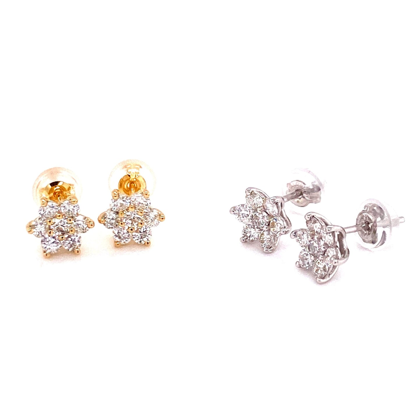6 petals Flower Earrings 1ct - JMW Jewelry Wholesale