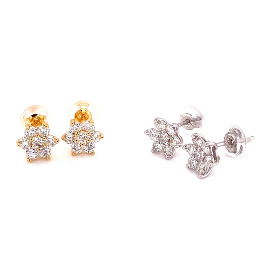6 petals Flower Earrings 1ct - JMW Jewelry Wholesale