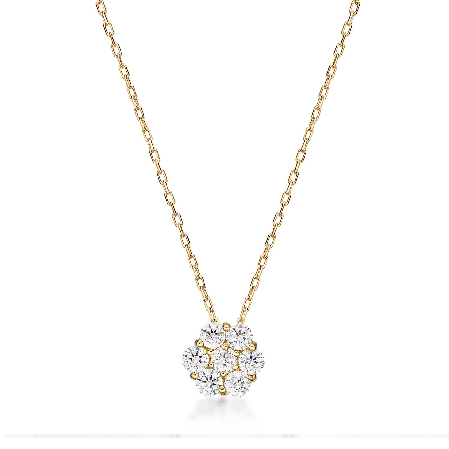 7 Dia Flower Necklace 0.1ct - JMW Jewelry Wholesale