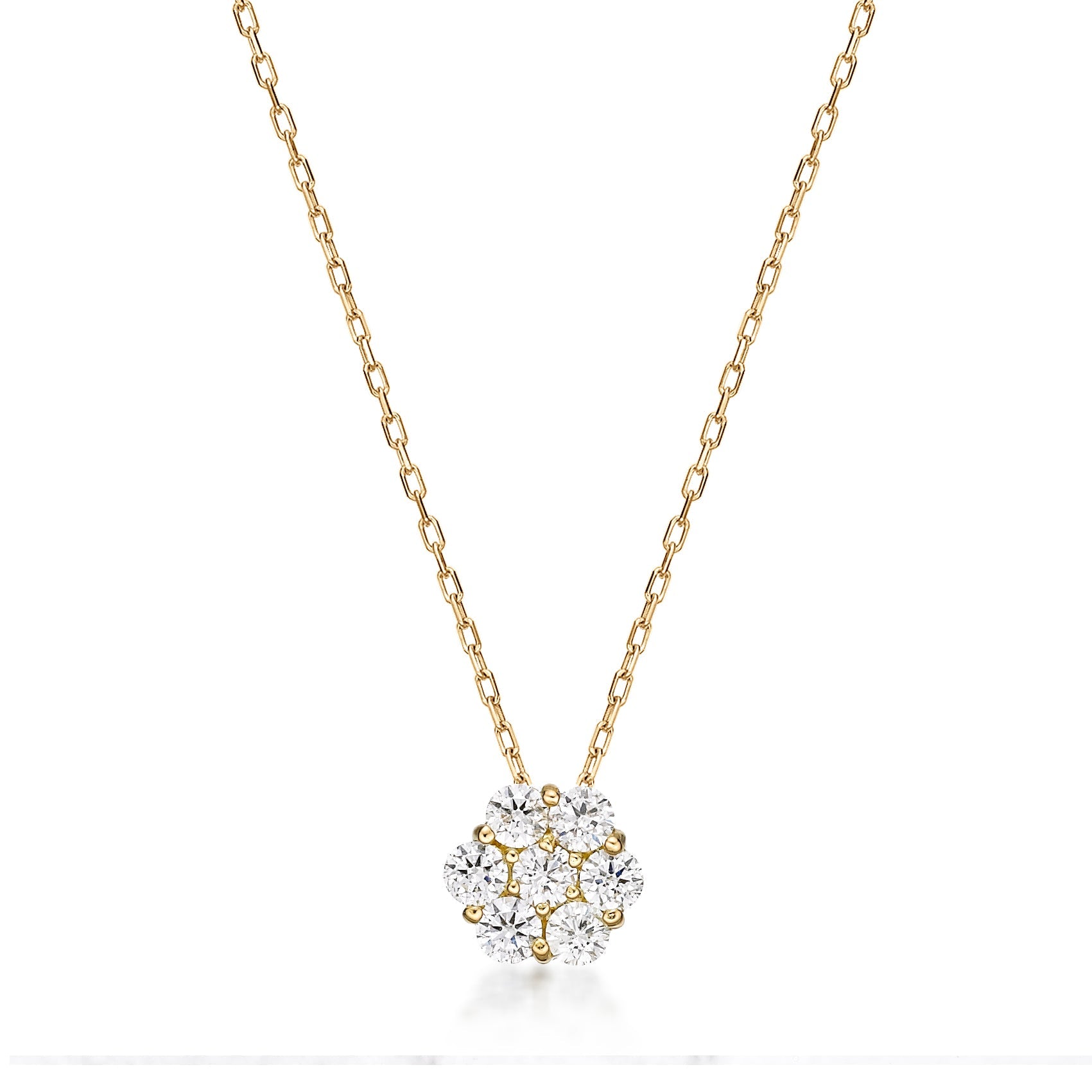 7 Dia Flower Necklace 0.1ct - JMW Jewelry Wholesale