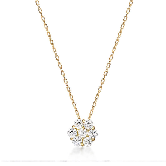 7 Dia Flower Necklace 0.1ct - JMW Jewelry Wholesale