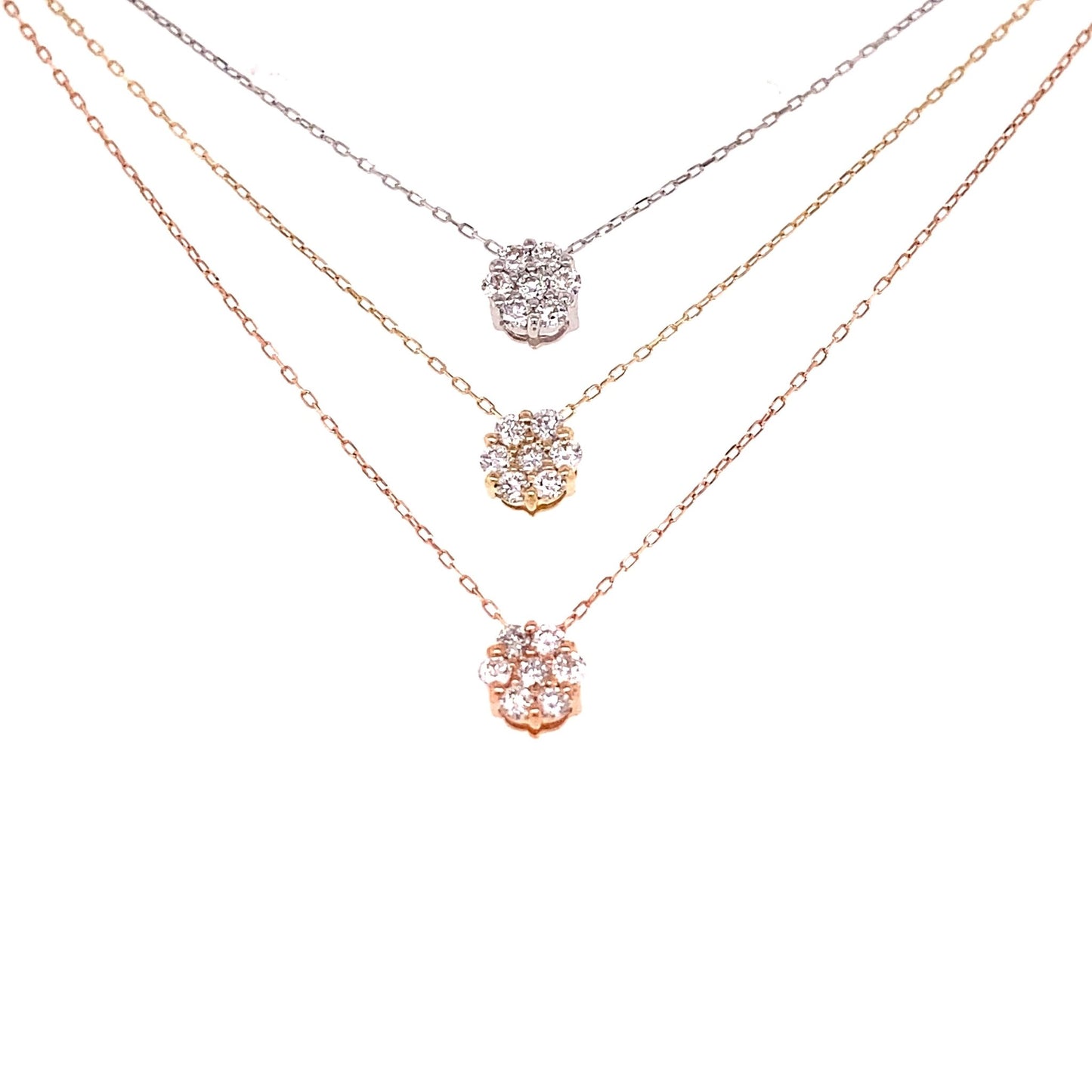 7 Dia Flower Necklace 0.1ct - JMW Jewelry Wholesale