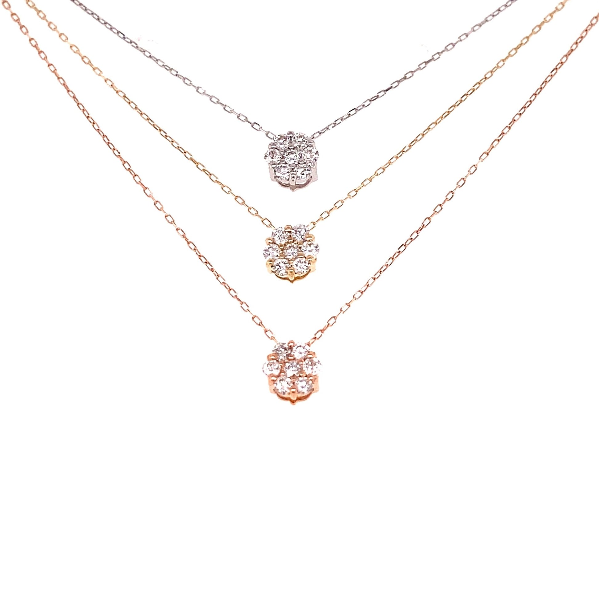 7 Dia Flower Necklace 0.1ct - JMW Jewelry Wholesale