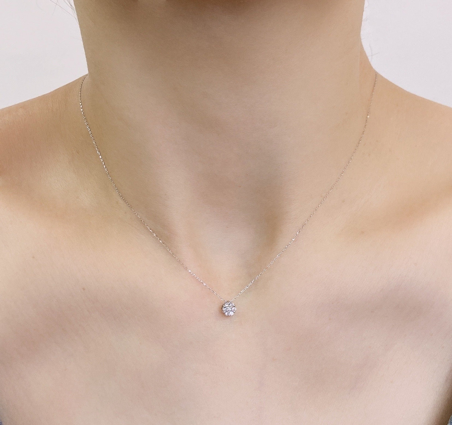 7 Dia Flower Necklace 0.1ct - JMW Jewelry Wholesale