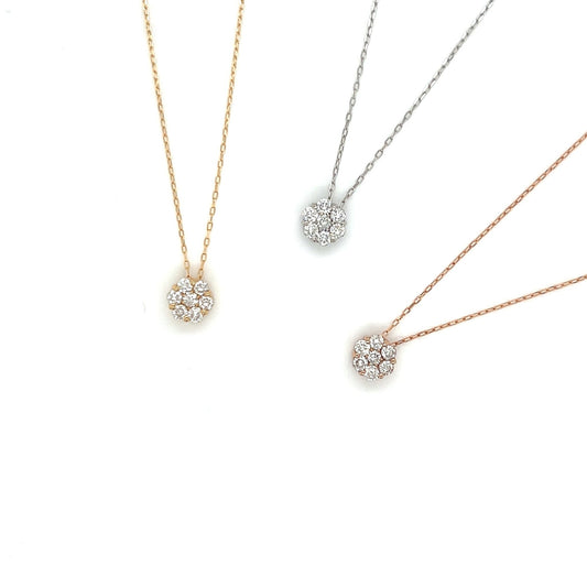 7 Dia Flower Necklace N 0.2ct - JMW Jewelry Wholesale