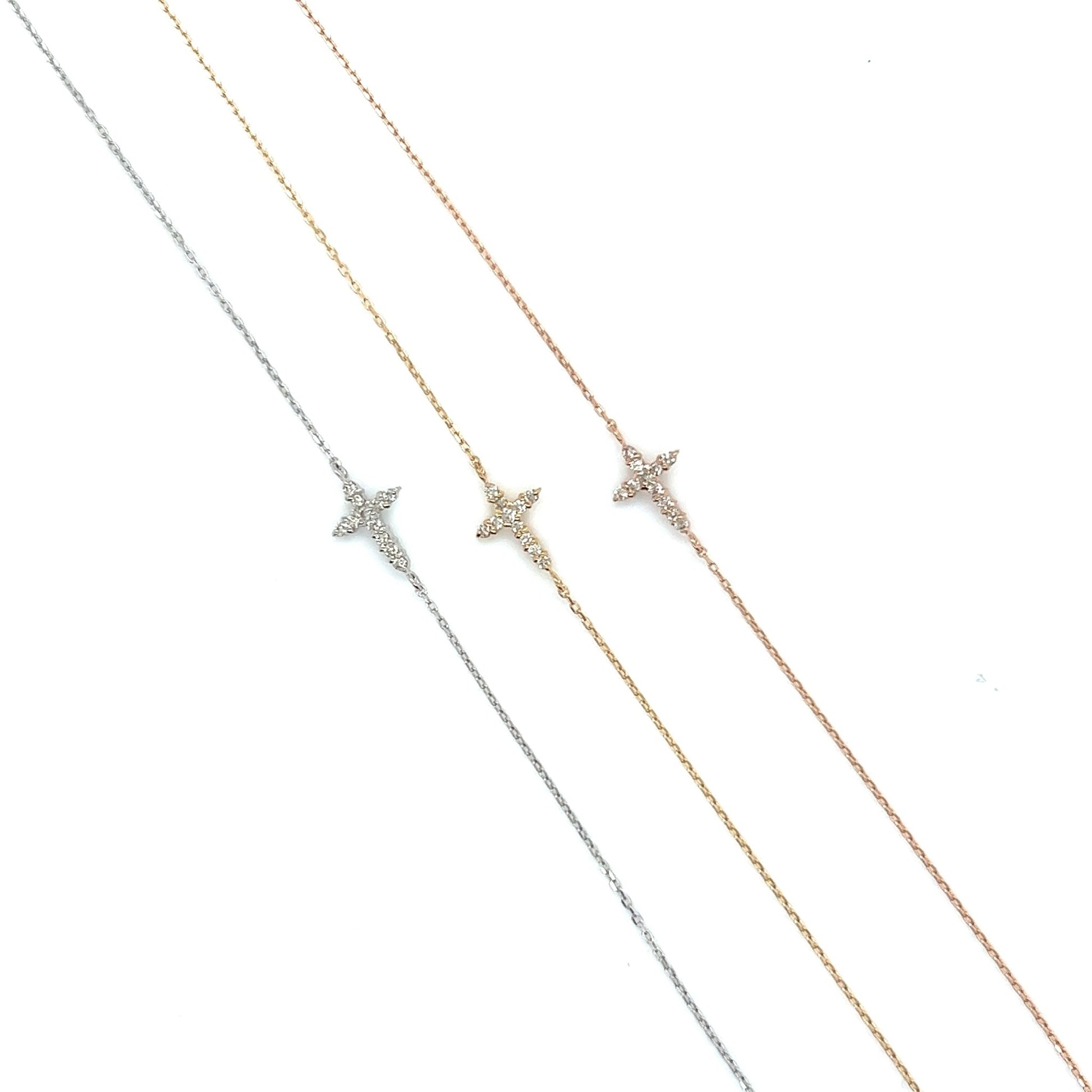 9 Dia Cross Bracelet 0.05ct - JMW Jewelry Wholesale