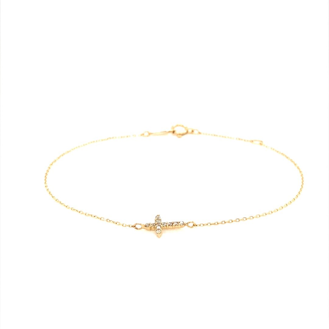 9 Dia Cross Bracelet 0.05ct - JMW Jewelry Wholesale
