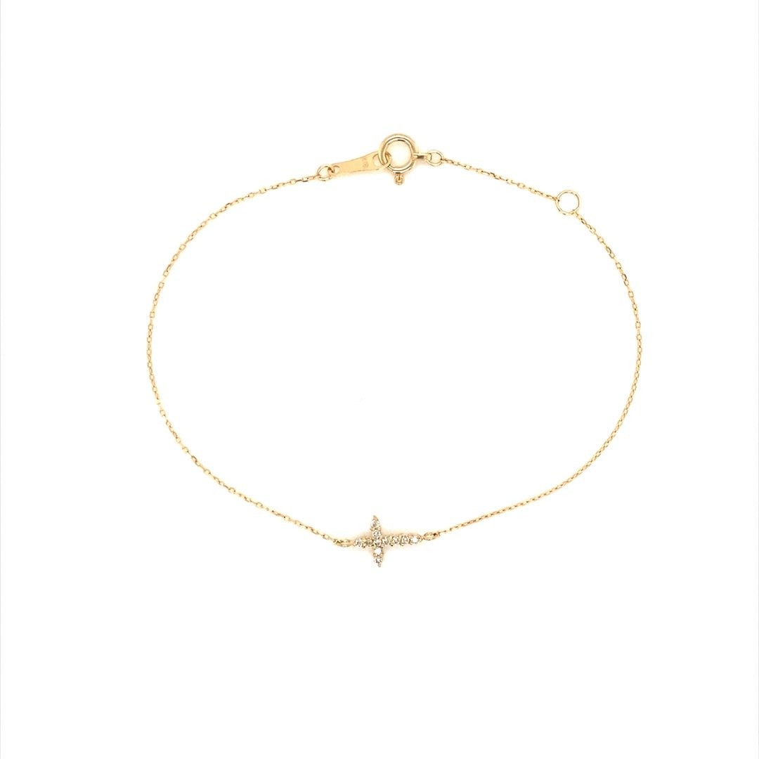 9 Dia Cross Bracelet 0.05ct - JMW Jewelry Wholesale