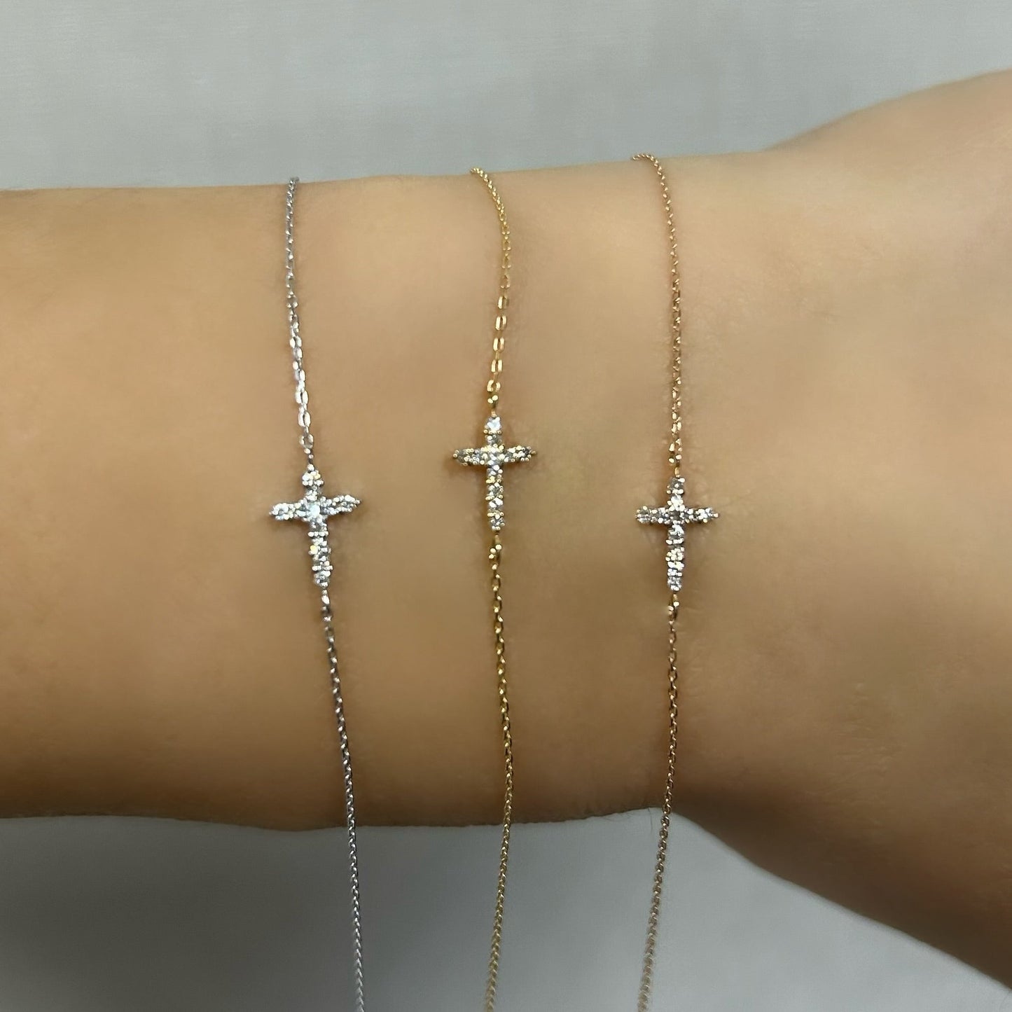 9 Dia Cross Bracelet 0.05ct - JMW Jewelry Wholesale