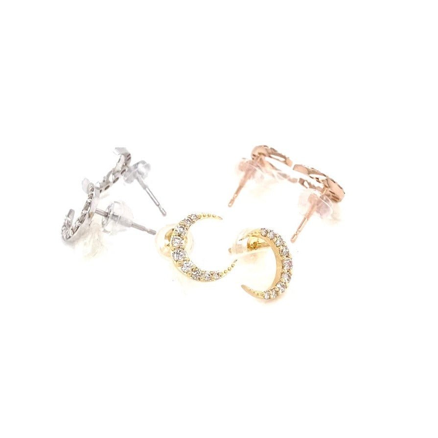 9 Dia Moon Earrings 0.2ct - JMW Jewelry Wholesale