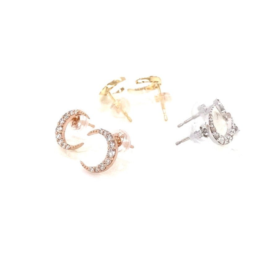 9 Dia Moon Earrings 0.2ct - JMW Jewelry Wholesale