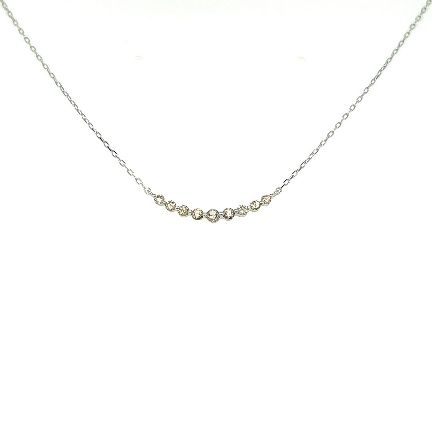 9 Dia Smile Necklace 0.15ct - JMW Jewelry Wholesale