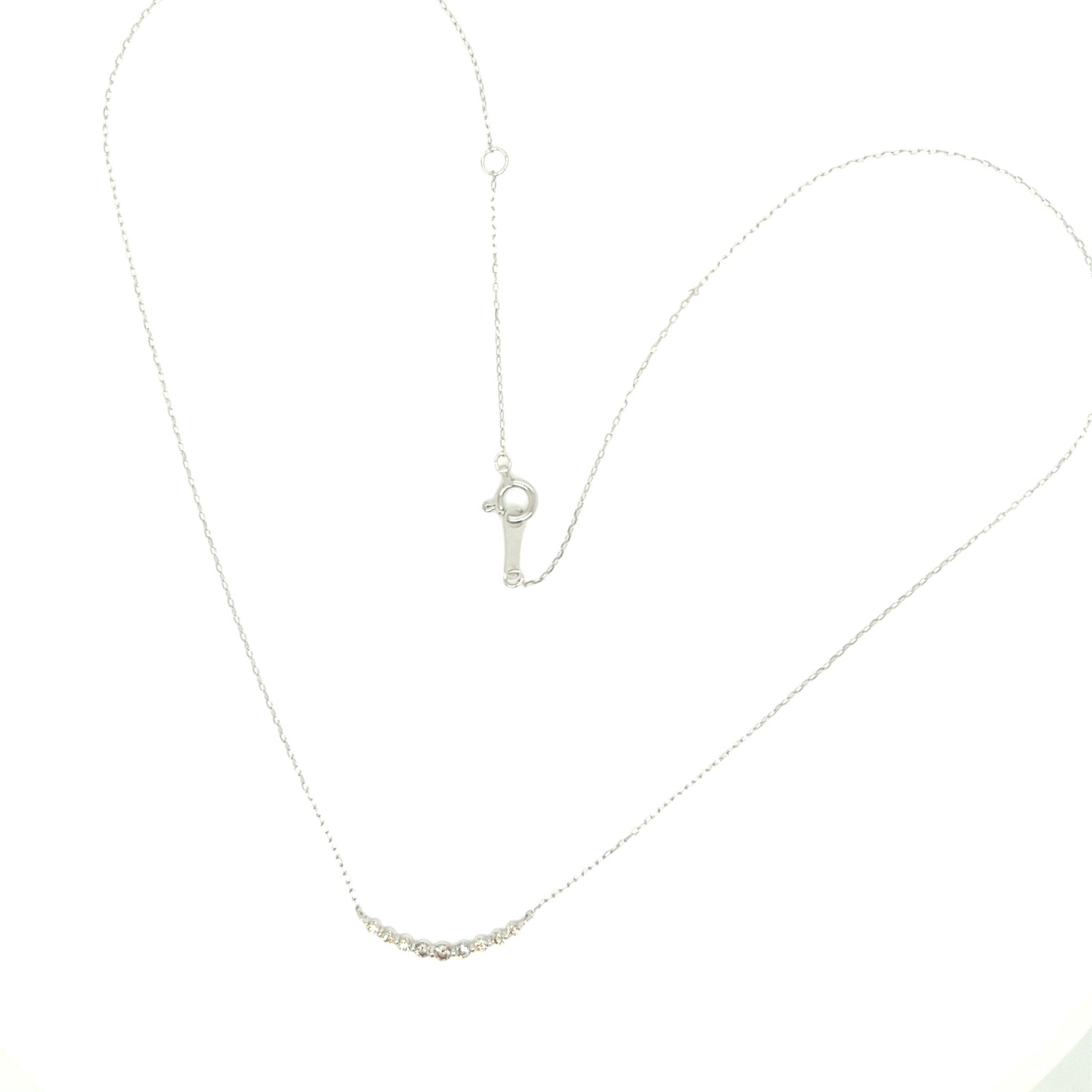 9 Dia Smile Necklace 0.15ct - JMW Jewelry Wholesale