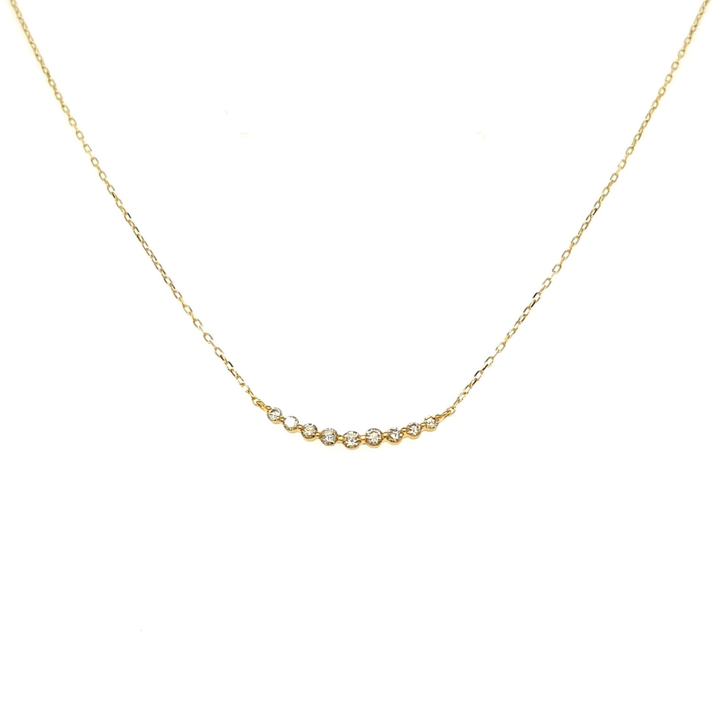 9 Dia Smile Necklace 0.15ct - JMW Jewelry Wholesale