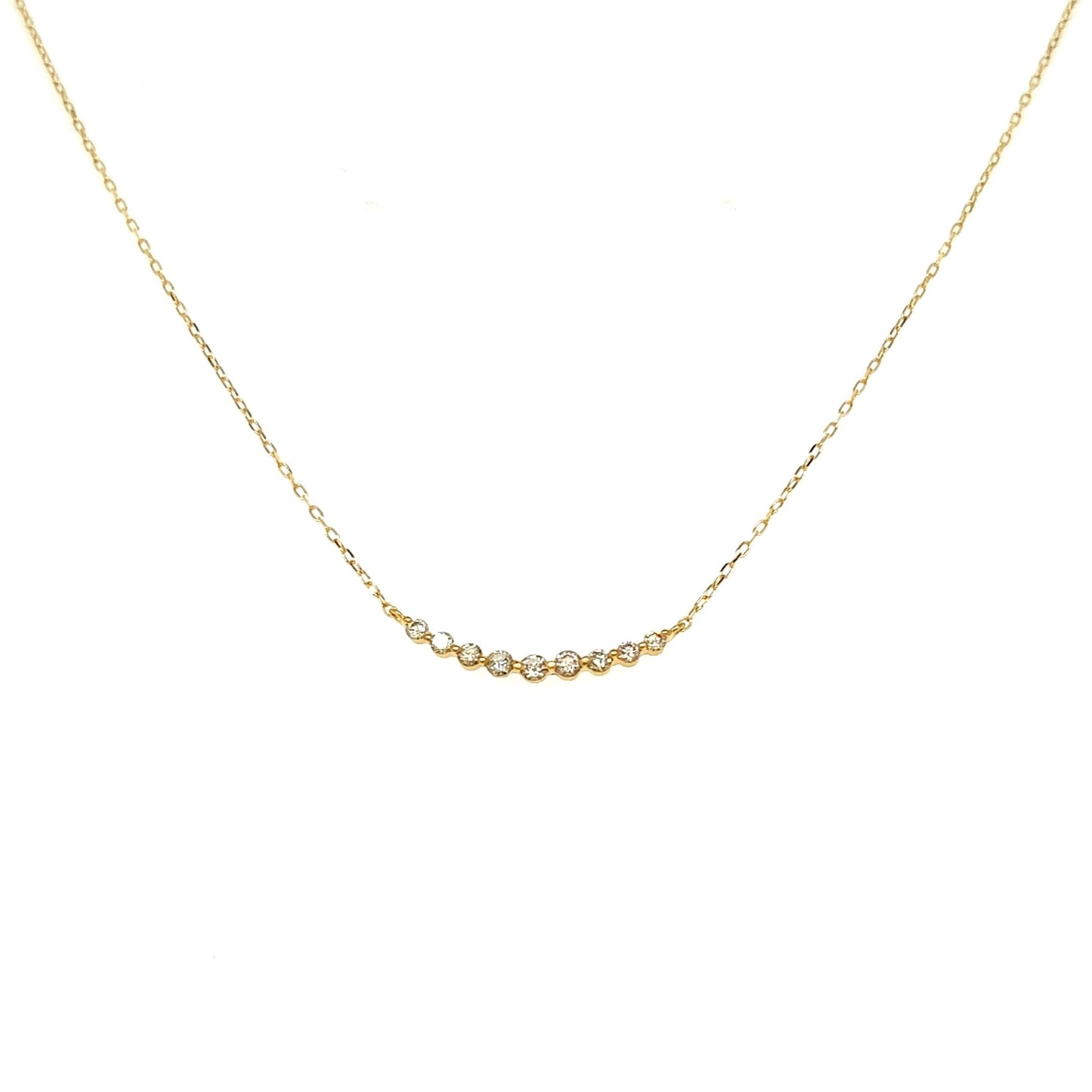 9 Dia Smile Necklace 0.15ct - JMW Jewelry Wholesale