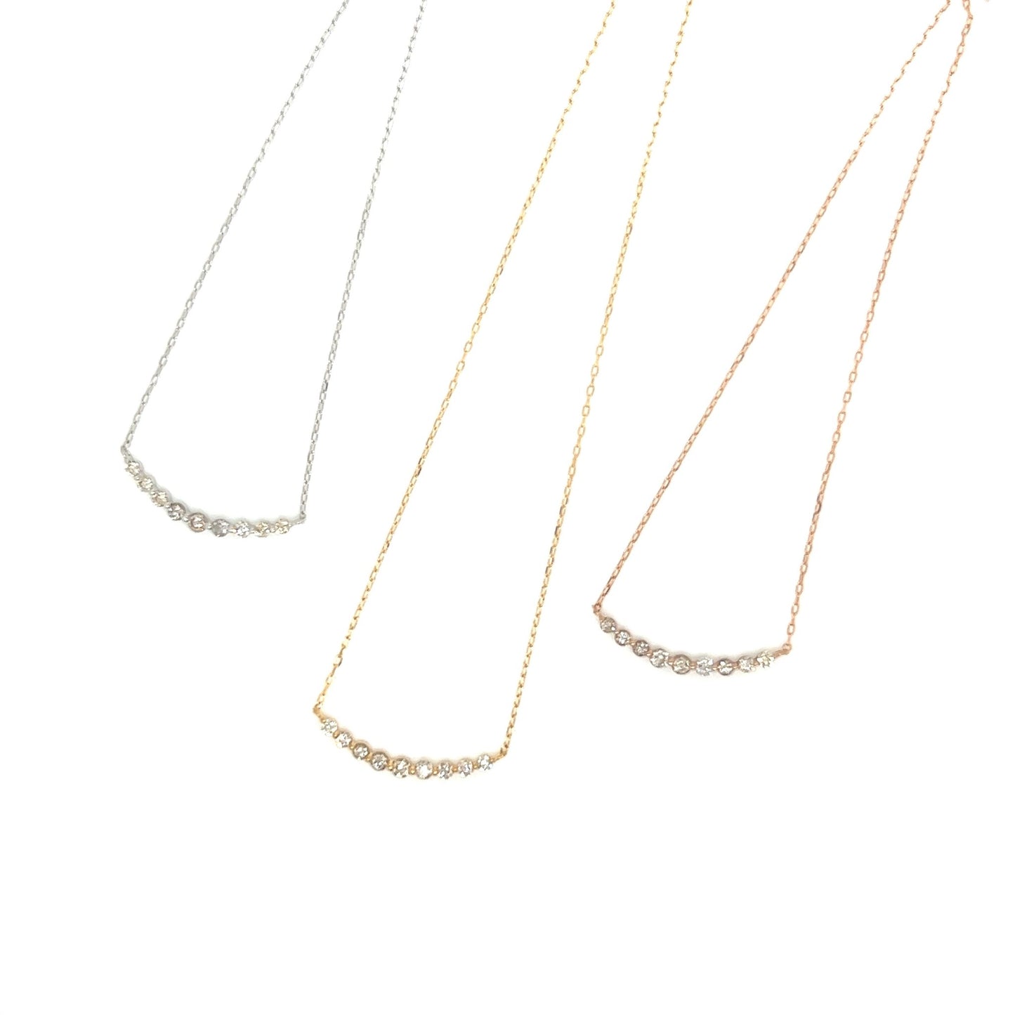 9 Dia Smile Necklace 0.15ct - JMW Jewelry Wholesale