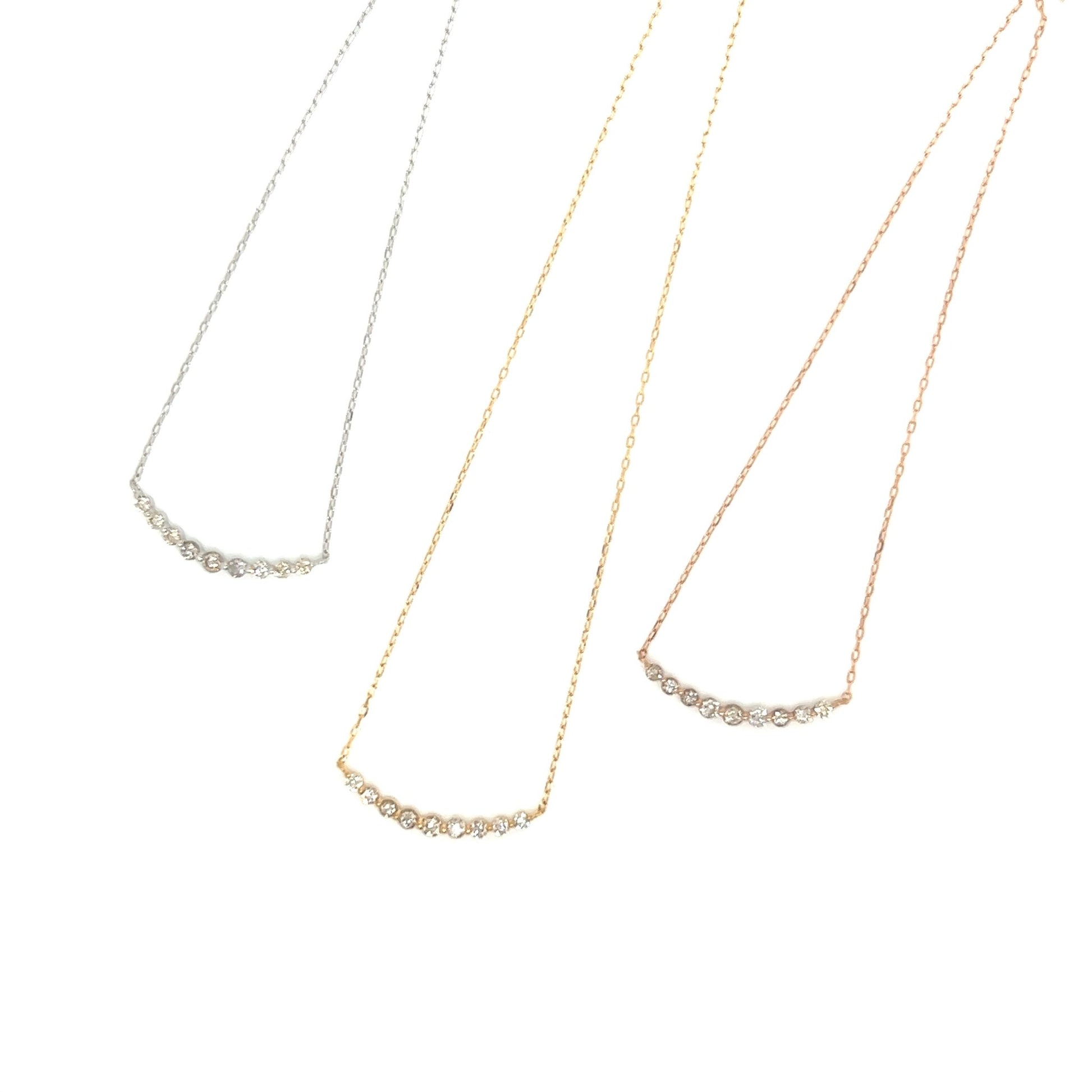 9 Dia Smile Necklace 0.15ct - JMW Jewelry Wholesale