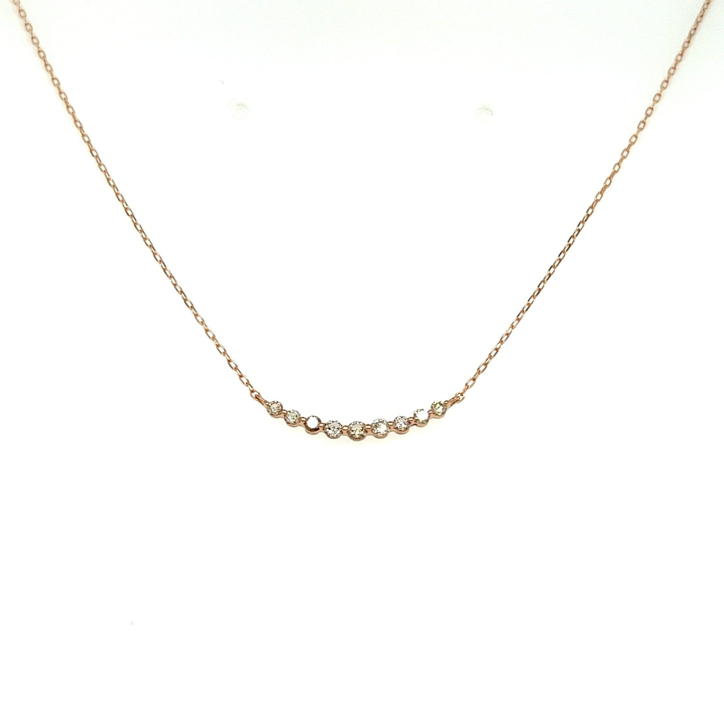 9 Dia Smile Necklace 0.15ct - JMW Jewelry Wholesale