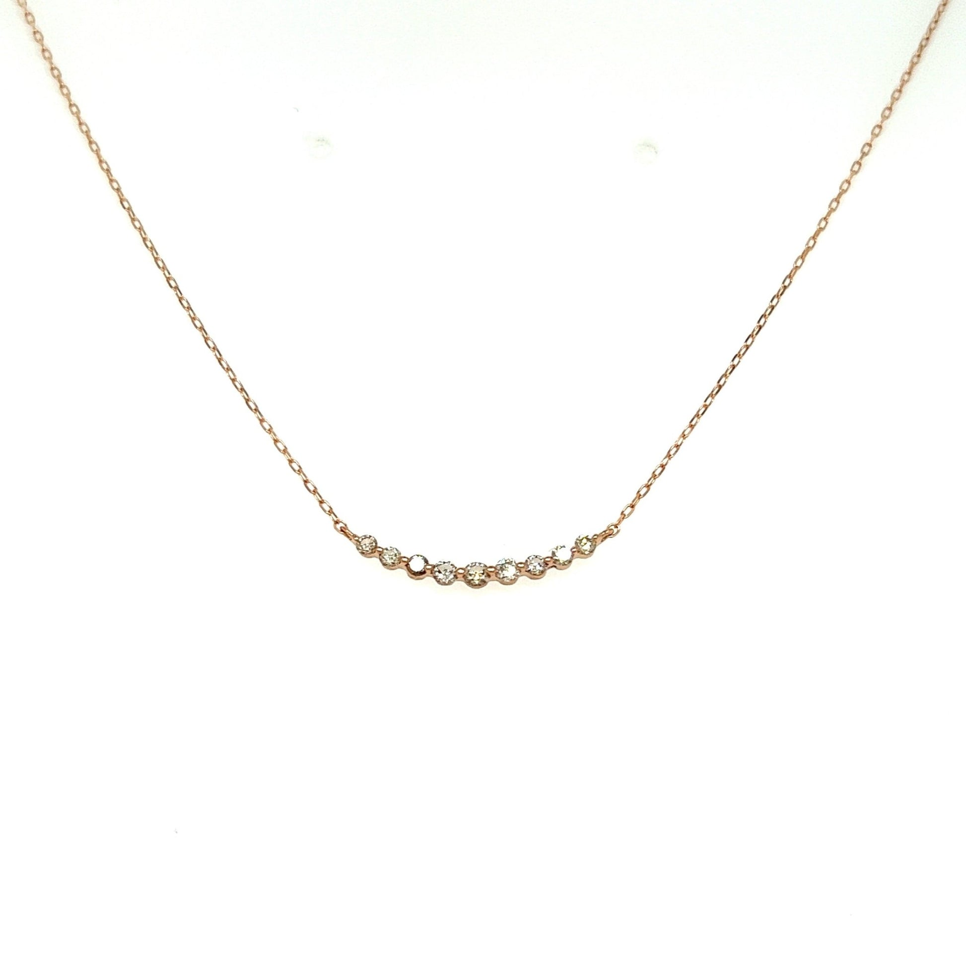 9 Dia Smile Necklace 0.15ct - JMW Jewelry Wholesale