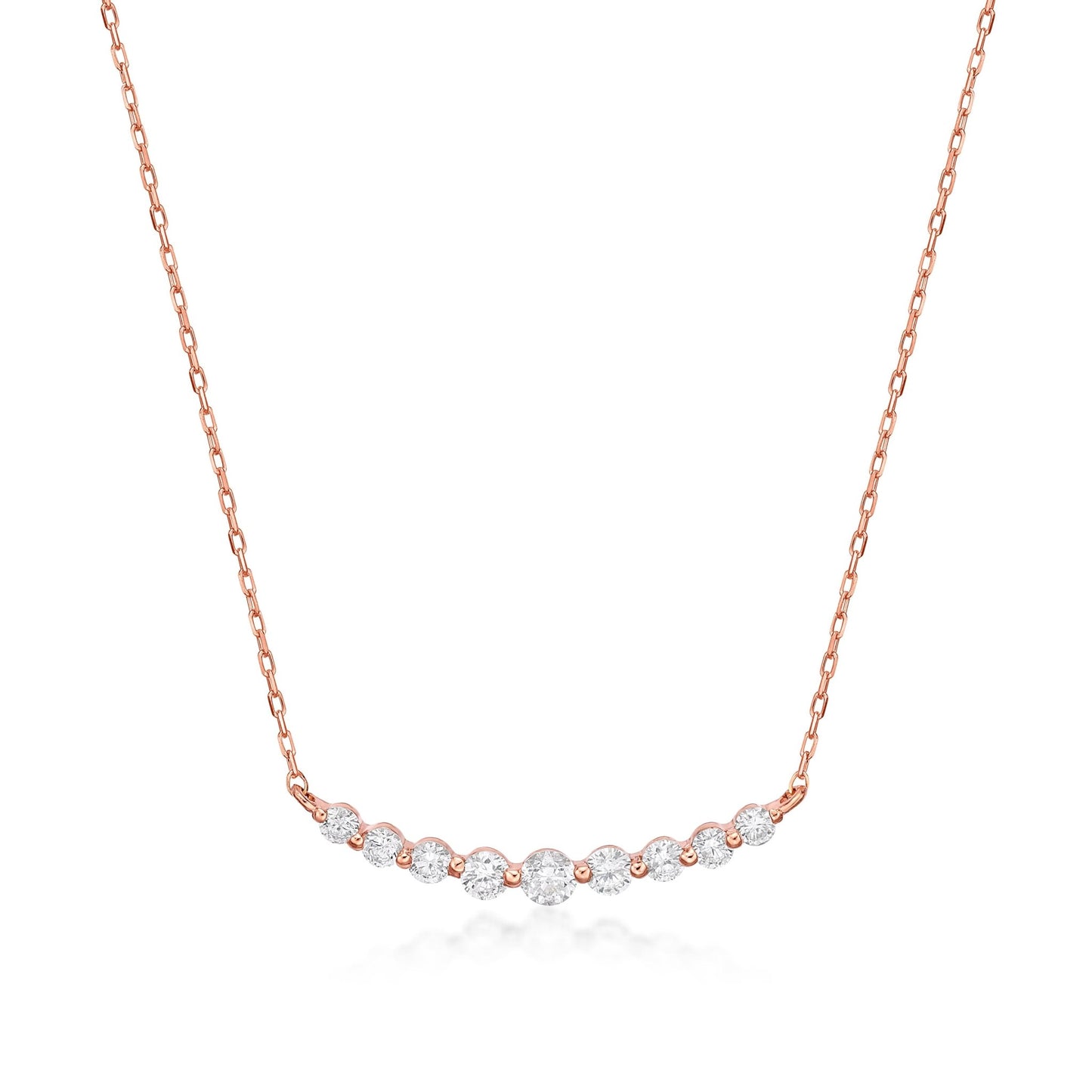 9 Dia Smile Necklace 0.1ct - JMW Jewelry Wholesale