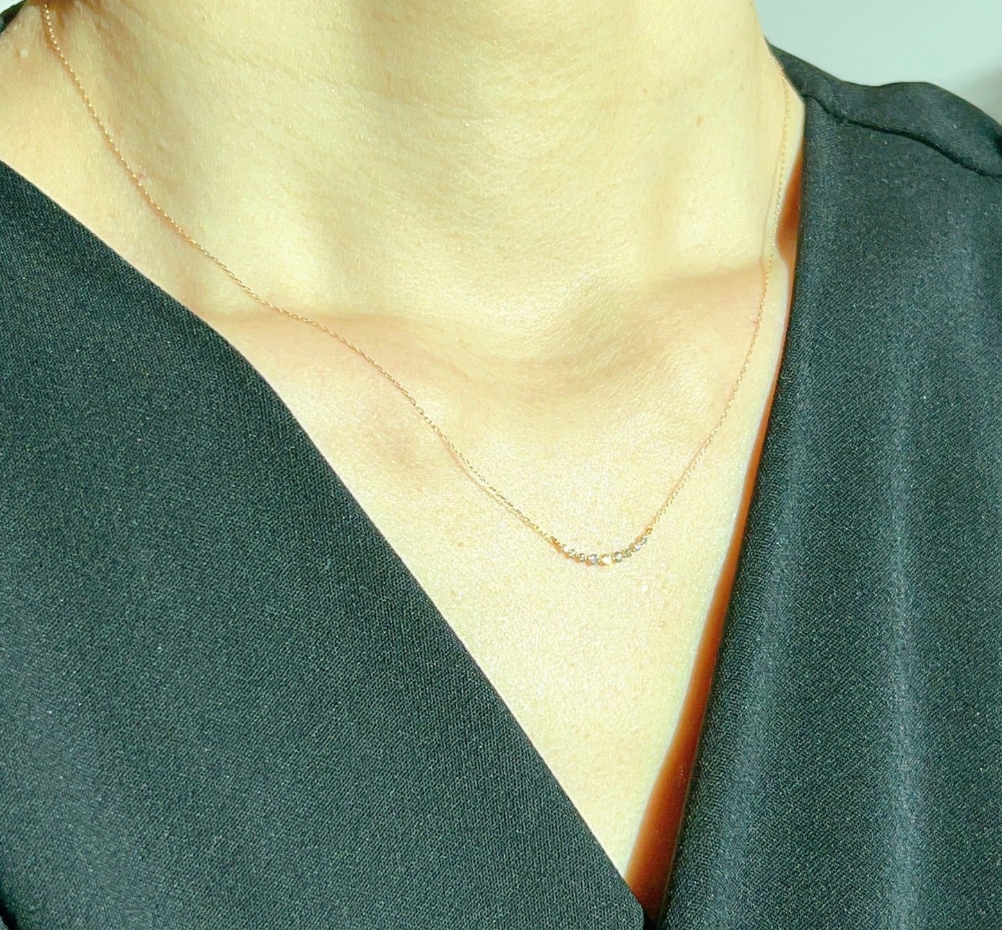 9 Dia Smile Necklace 0.1ct - JMW Jewelry Wholesale