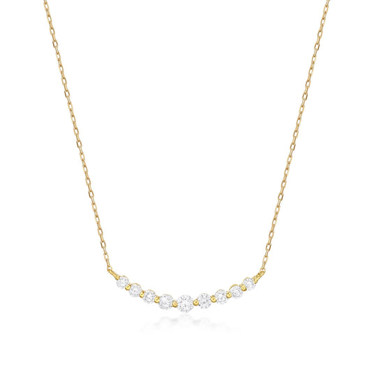 9 Dia Smile Necklace 0.2ct - JMW Jewelry Wholesale