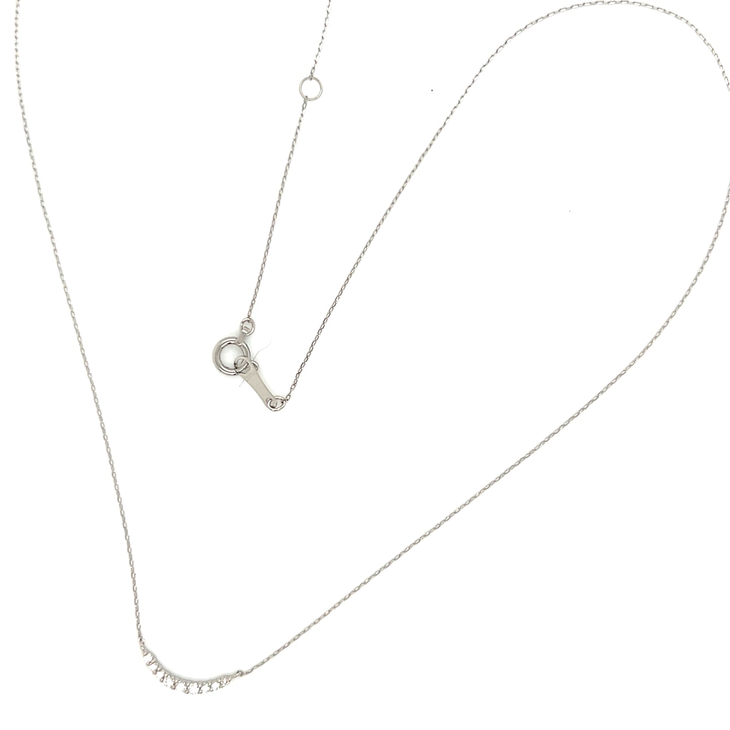 9 Dia Smile Necklace 0.08ct