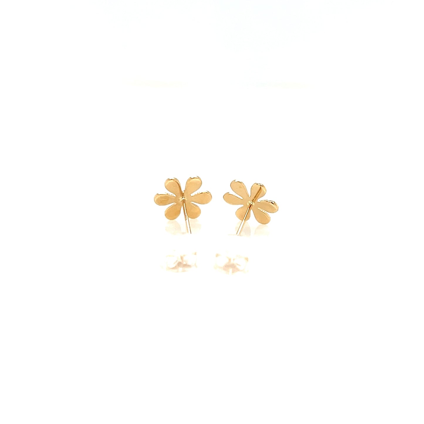 Gold Flat Sunflower Earrings