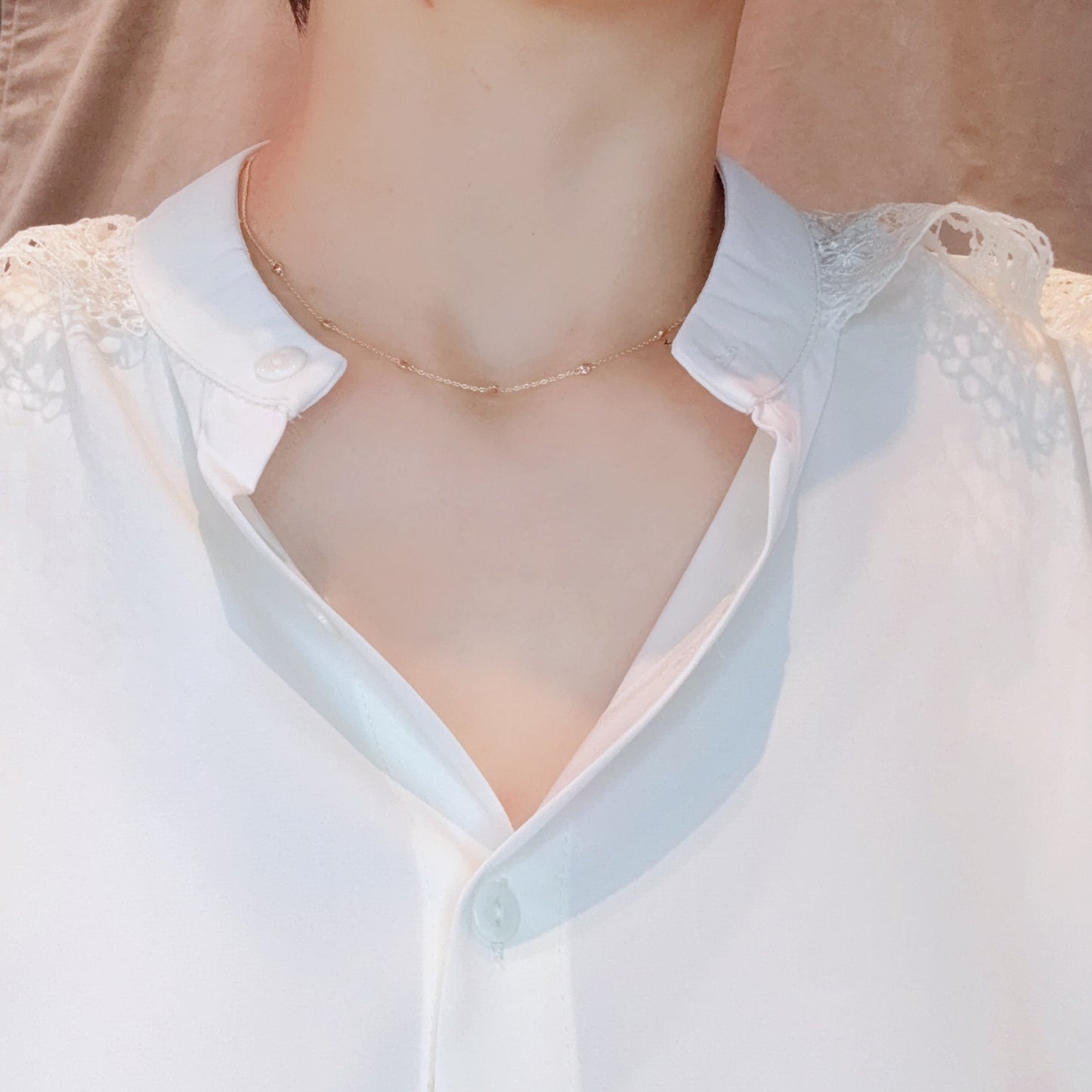 Pink Tourmaline Bubble Station Necklace