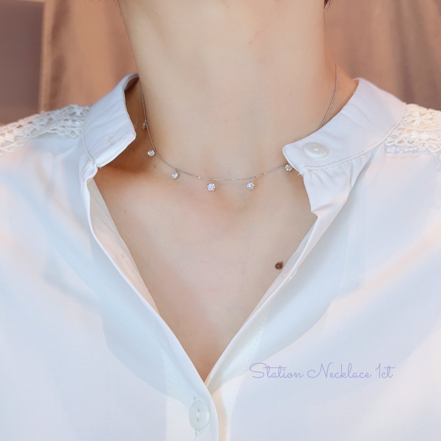 Station Necklace 1ct