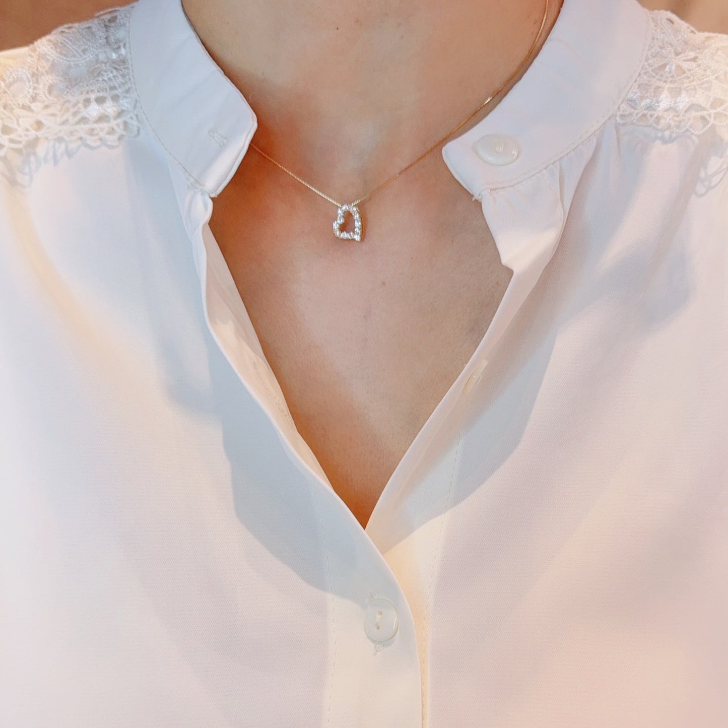 Curved Heart Necklace 0.3ct