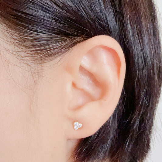 3 Dia Heart Earrings 0.2ct