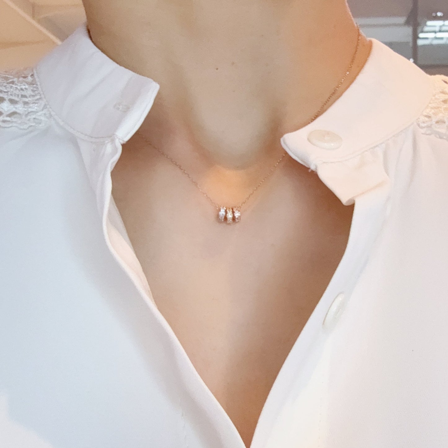 Triple Loop Necklace 0.15ct