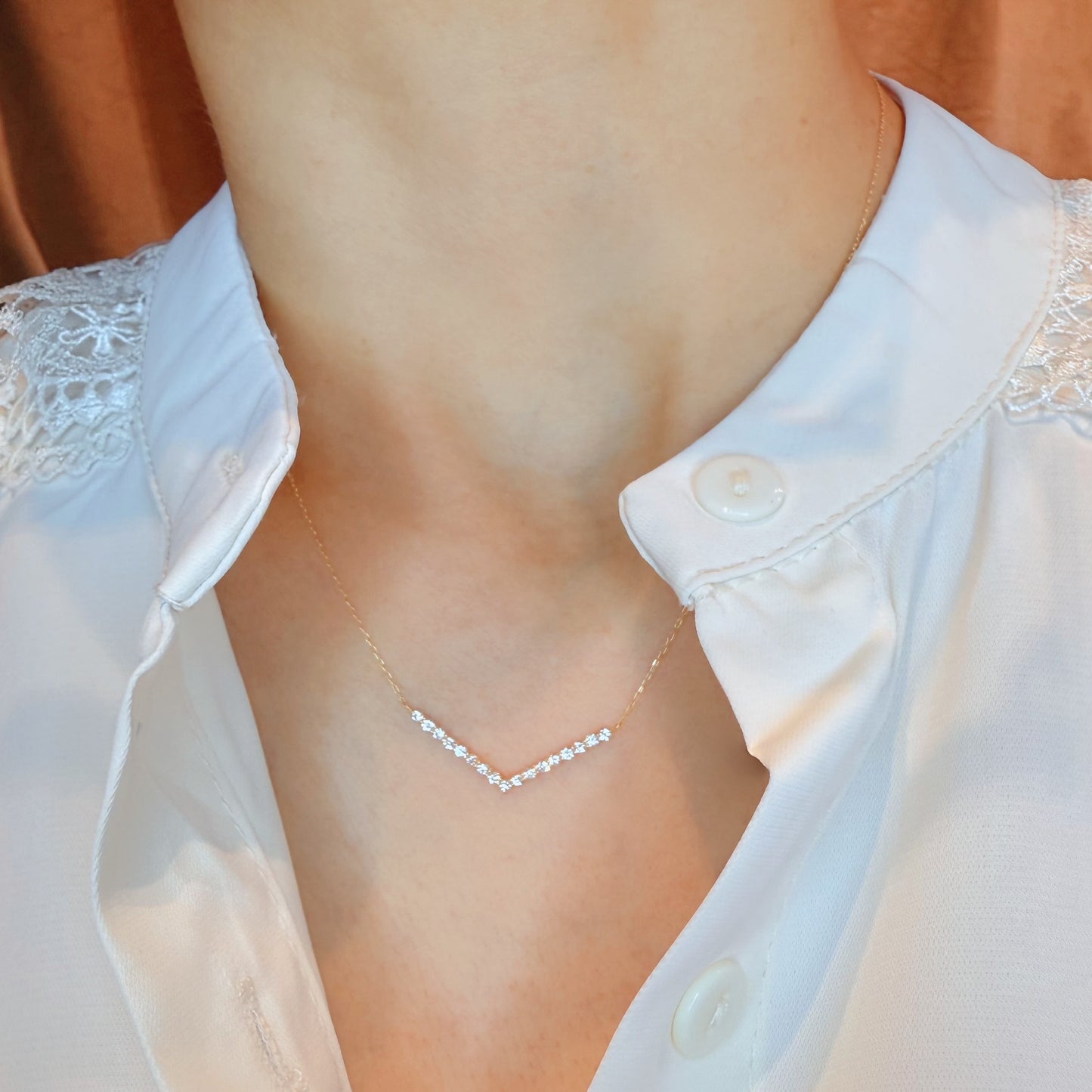 V Shape Necklace 0.3ct
