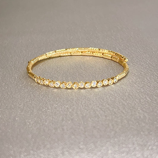 Round Long Dia Flexi Bangle 0.5ct