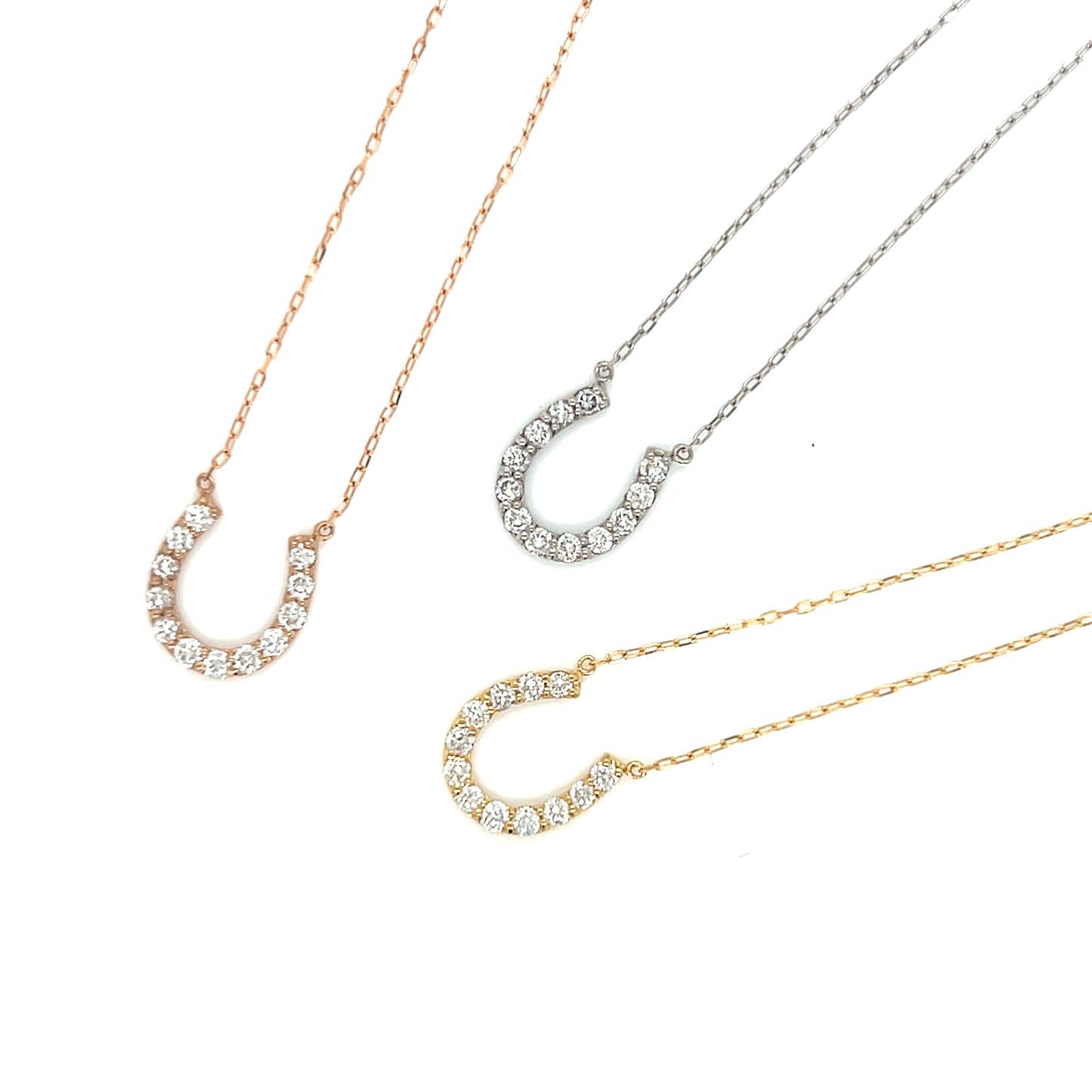 12 Dia Horseshoe Necklace 0.3ct
