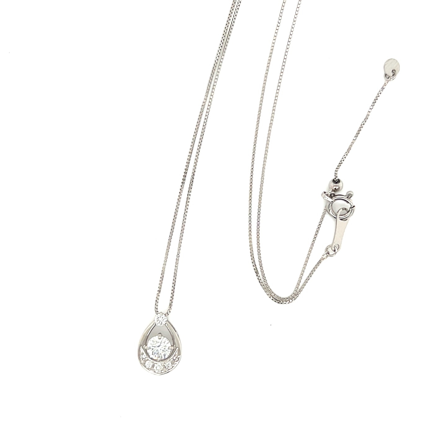 Hollow Waterdrop Necklace 0.2/0.08ct