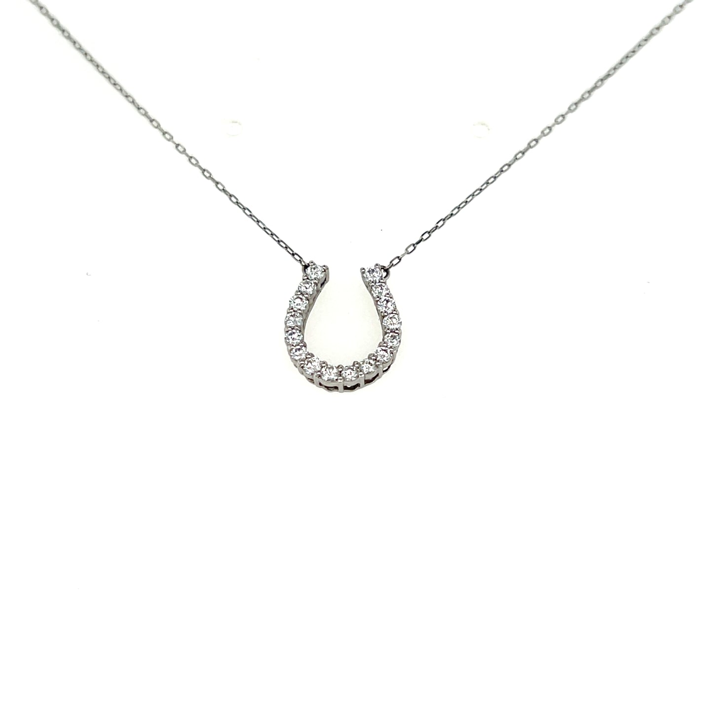 16 Dia Horseshoe Necklace 0.3ct