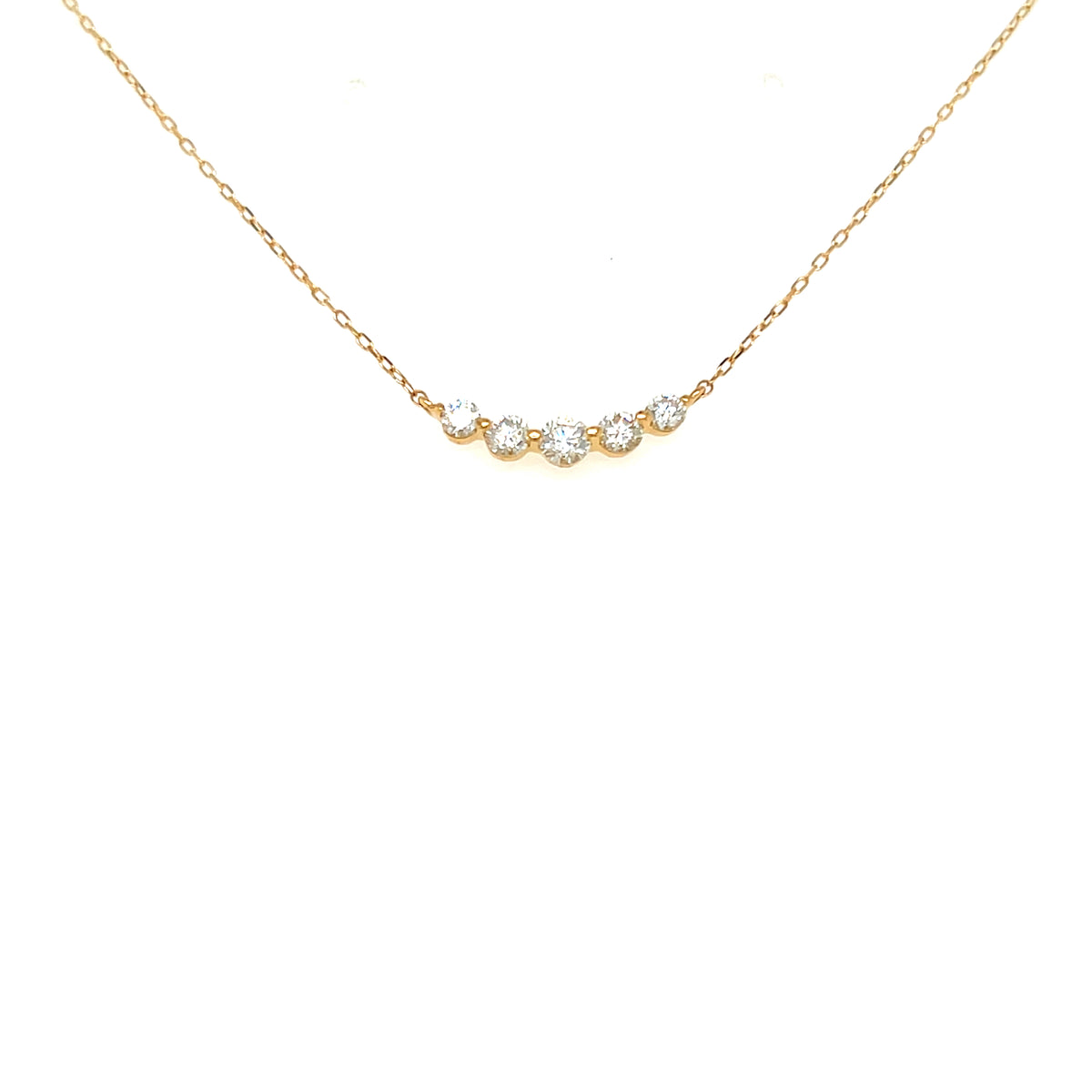 Heart & Cupid cut 5 Dia Smile Necklace 0.3ct