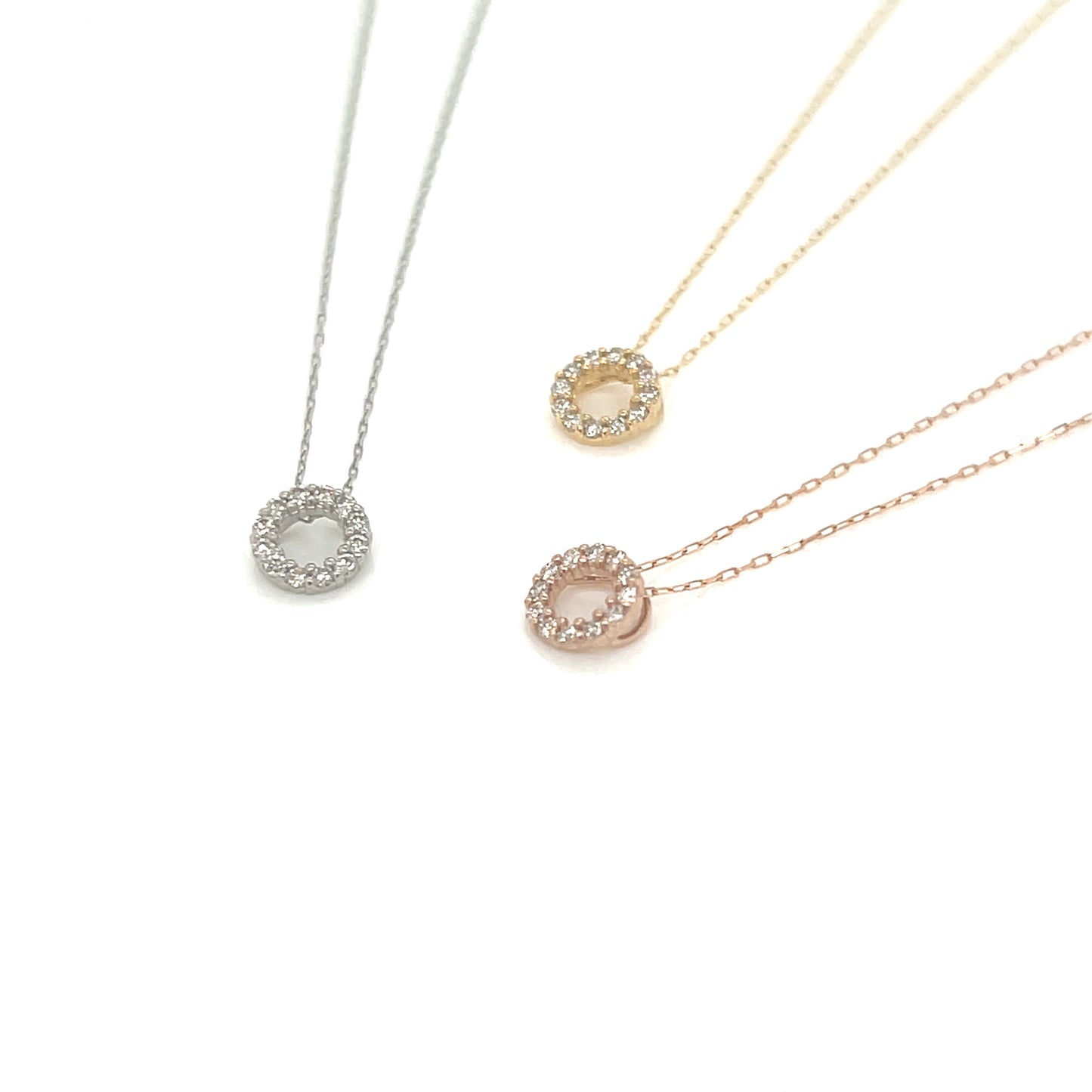 Hollow Round Necklace 0.08ct