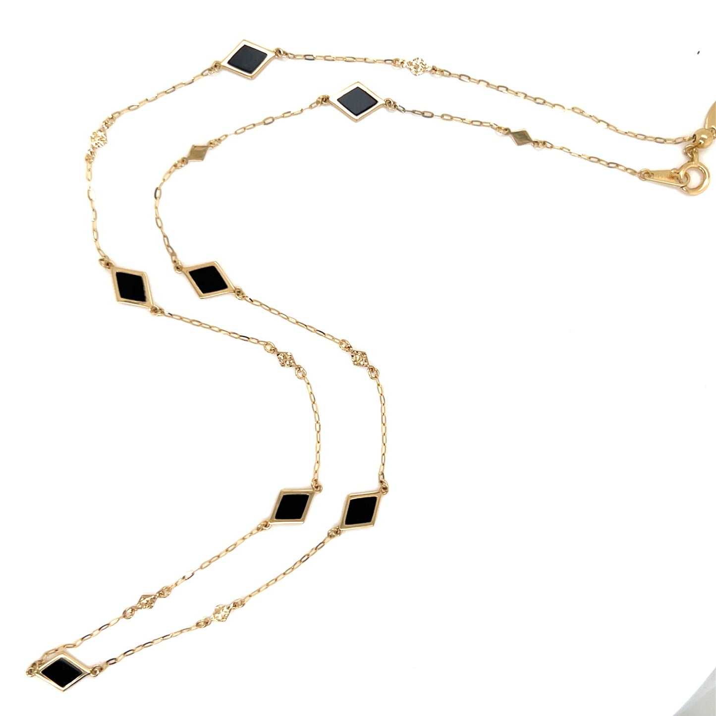 Rhombus Station Necklace - Oynx