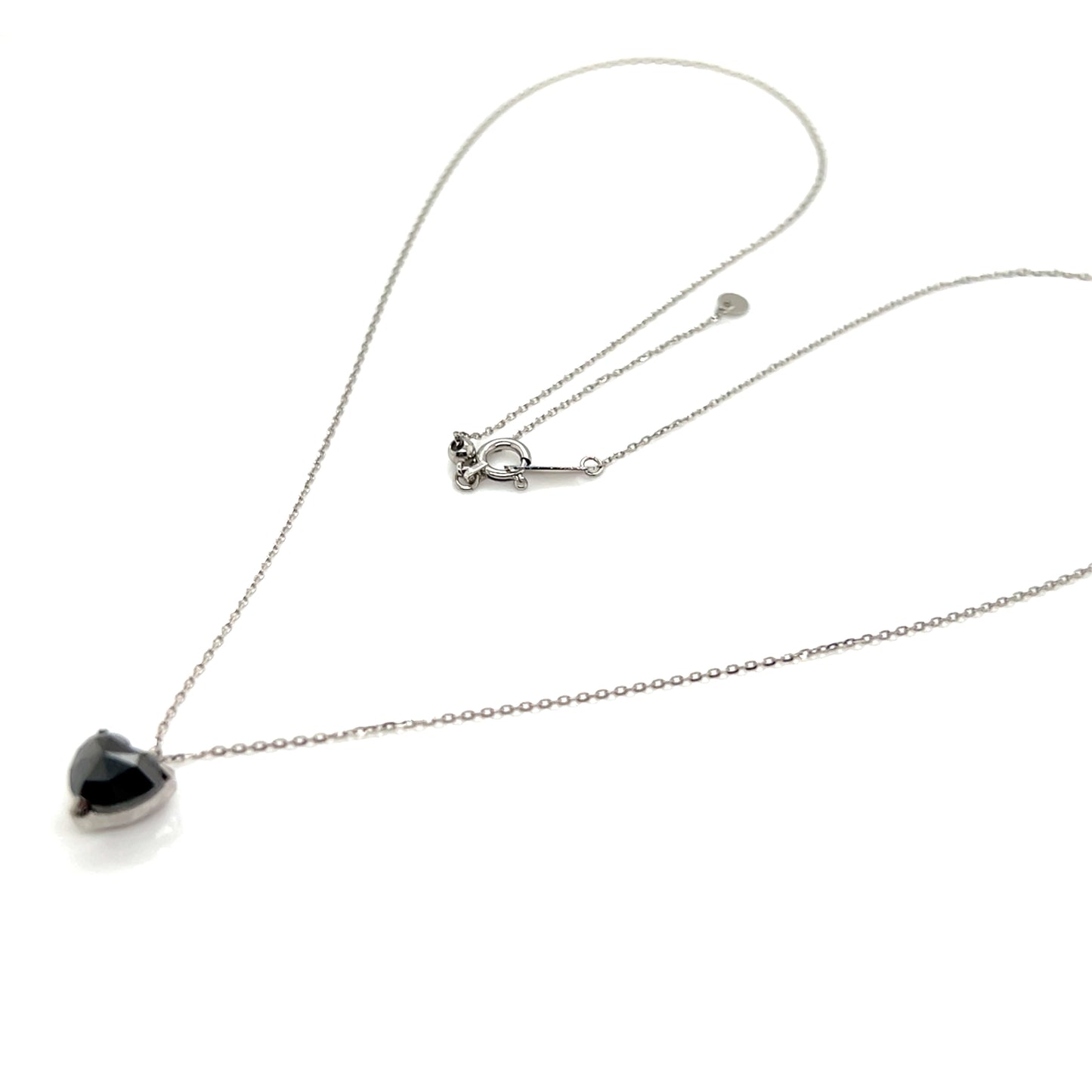 Heart Shaped Black Diamond Necklace 1ct